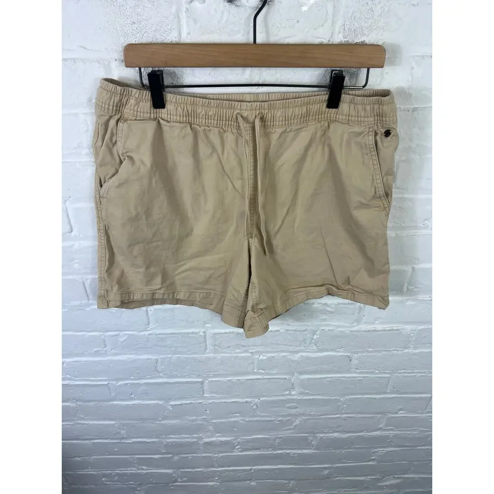 L.L. Bean Women's Lakewashed Dock Shorts Mid-Rise Boulder Tan Size 12
